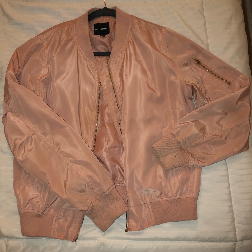 Blush pink bomber jacket